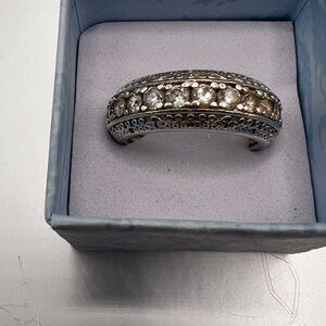 925 Sterling Silver CZ Band Ring-Size 9.5-Maker’s Mark